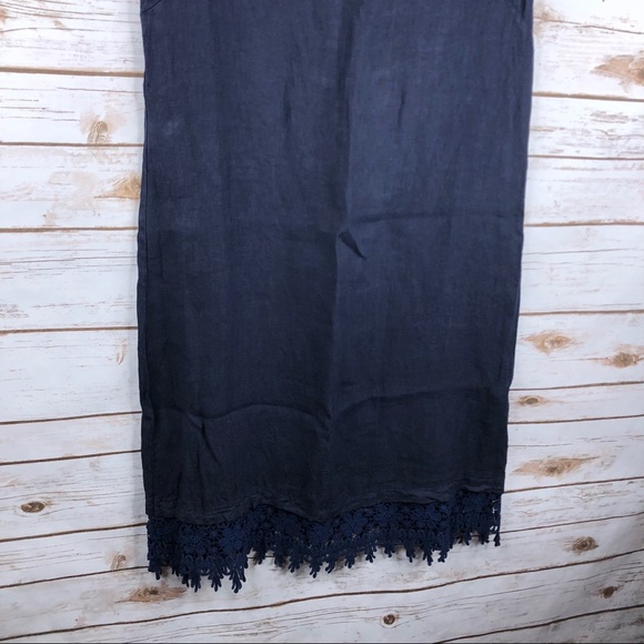 Martina Innocenti floral crochet trim linen dress - Picture 3 of 8